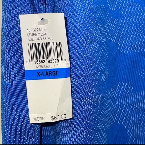 IZOD GOLF GRID POLO SHIRT BLUE COLOR SHORT SLEEVE NEBULAS BLUE SIZE EXTRA LARGE - Picture 10 of 14